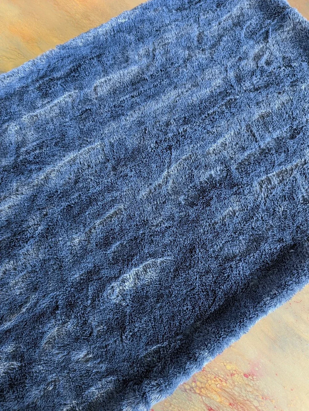 Minky Couture Blue Soft Faux Fur Plush Pillow Cover Size 21